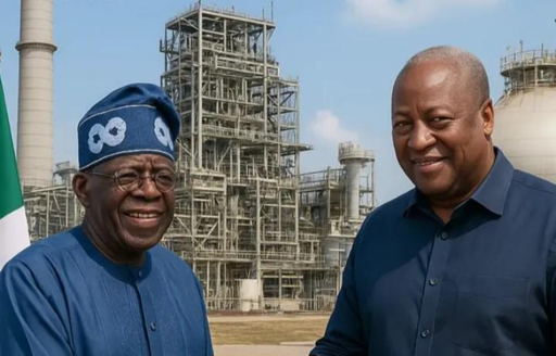 Foto del presidente del Ghana e del presidente della Nigeria