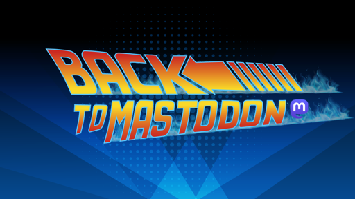 L'immagine presenta un design grafico con il testo "BACK TO MASTODON" in caratteri grandi e tridimensionali. Il testo è in un colore arancione acceso con un effetto di sfumatura che va dal rosso al giallo, conferendo un aspetto dinamico e vibrante. Sotto il testo principale, si trova la parola "MASTODON" in un colore più scuro, con un effetto di ombreggiatura che aggiunge profondità. A destra del testo, c'è un simbolo di Mastodon, un logo con un "m" stilizzato in un cerchio viola, che rappresenta la piattaforma di microblogging decentralizzata. Lo sfondo è blu scuro con un effetto di sfumatura che va dal blu scuro al blu chiaro, con un pattern di punti che crea un effetto di profondità. Inoltre, ci sono effetti di fiamme blu che si estendono da entrambi i lati del testo, conferendo un senso di movimento e energia.

