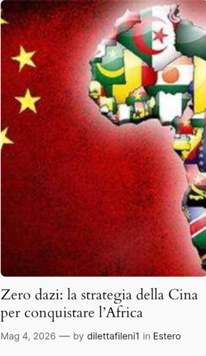 Africa e bandiera della Cina