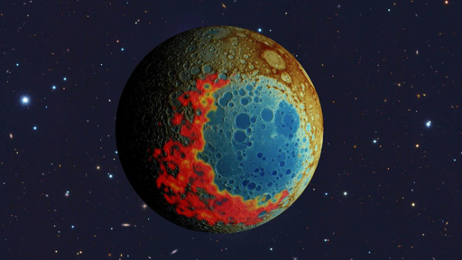 Il bacino da impatto Polo Sud-Aitken sul lato lontano della Luna si è formato a seguito di un impatto verso sud.
