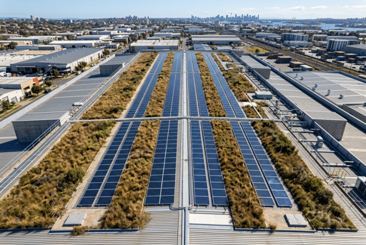 A Sydney un tetto industriale ospita insieme pannelli solari e 14mila piante native. Il verde raffredda la superficie, e i pannelli rendono di più proprio quando fa più caldo: in media l'11% in più, con picchi del 23%. L'acqua piovana esce già filtrata, prima di arrivare in fogna, e sul tetto sono arrivati anche uccelli e insetti.