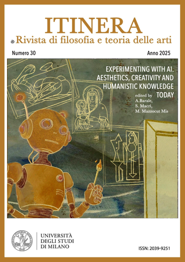 Copertina itinera: Experimenting with ai. Aesthetics, creativity and humanistic knowledge today