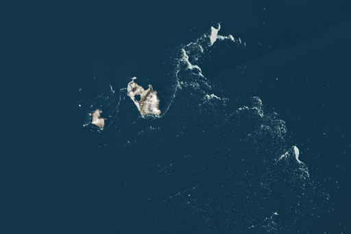 Questi minuscoli lembi di terra fanno parte delle South Sandwich Islands, una catena così remota che per raggiungerla bisognerebbe navigare per oltre 1.600 chilometri dal Sud America o dall’Antartide. L’area è tanto nuvolosa quanto isolata.

Questa immagine, acquisita dallo strumento OLI-2 (Operational Land Imager-2) del satellite Landsat 9 il 18 novembre 2022, è una delle più nitide catturate da qualsiasi satellite Landsat nell’ultimo decennio. Le vicine Candlemas Island e Vindication Island appaiono tra acque gelide, con le loro fondamenta vulcaniche fortemente erose da neve, ghiaccio e dalle turbolente condizioni dell’Atlantico meridionale.

La forma insolita di Candlemas Island deriva dal fatto che inizialmente si formò come due isole separate, che si stima si siano unite alcune centinaia di anni fa. La porzione sud-orientale, più grande, è molto più antica ed è costituita da uno stratovulcano eroso ricoperto da ghiaccio glaciale.

La parte nord-occidentale dell’isola contiene colate laviche che si irradiano da coni di scorie come Lucifer Hill. Resoconti del 1823 e del 1911 descrivono nubi marrone scuro e vapore bianco eruttare da questo duomo vulcanico, mentre segnalazioni sporadiche nel corso del XX secolo hanno documentato altra attività vulcanica.