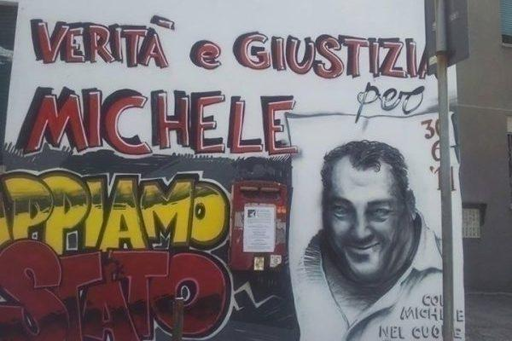 foto di un murales in memoria di Michele Ferrulli
