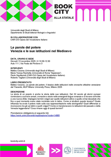 Locandina evento "Le parole del potere" a Bookcity 2025