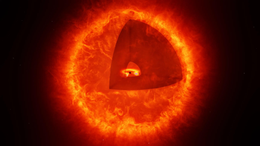 Rappresentazione artistica di una stella buco nero (non in scala). Il riquadro mostra il buco nero centrale con il disco di accrescimento che lo circonda. Ciò che rende questo oggetto una stella buco nero è l’involucro circostante di gas turbolento. Questa configurazione può spiegare ciò che gli astronomi osservano nell’oggetto che hanno chiamato “La Scogliera”.